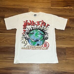HELLSTAR WHITE “IS THIS WHAT HEAVEN SOUNDS LIKE” TEE - SIZE MEDIUM